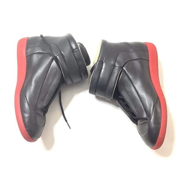Maison Martin Margiela Future Red Bottom Sneakers Size 42 US 9 Black Leather Men - Picture 6 of 7
